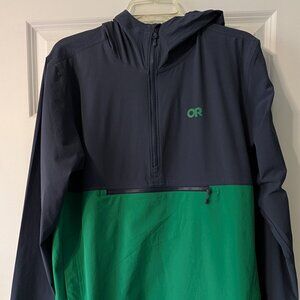 Outdoor Research Men's Ferrosi Anorak Jacket - Medium, Green/Navy Blue